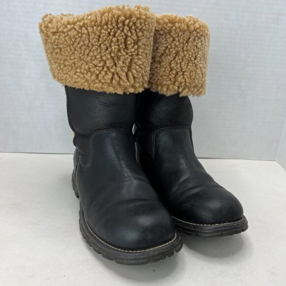 Ugg leather winter boots tall fold over design - Picture 2 of 9